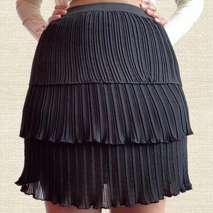 Discontinued Black Tiered Lettuce Trim Ruffle Skirt